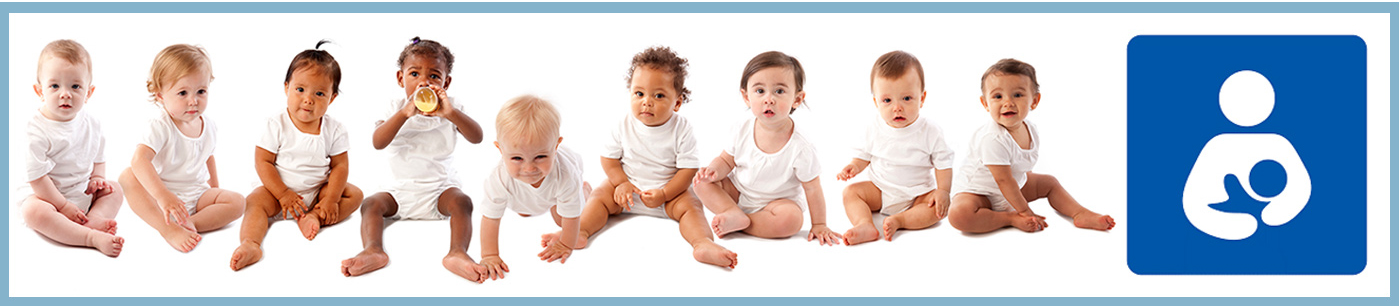 Image of a row of really cute babies representing UConn's Lactation Policy, Resources & Locations